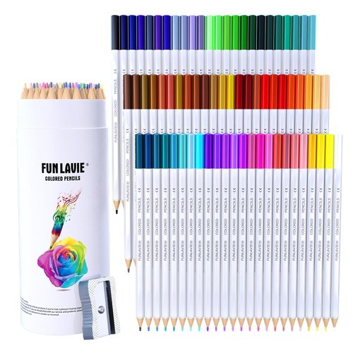 FUNLAVIE Colored Pencils 72 Coloring Pencils Premium Professional Art Drawing Pencil for Adults Coloring Book