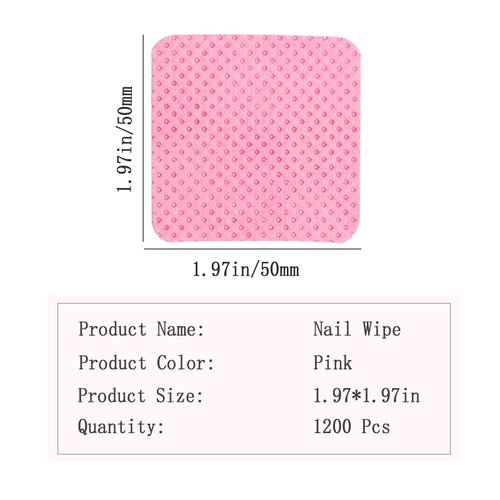 Lint Free Nail Wipes, 1200Pcs Pink Eyelash Extension Glue Cleaning Wipes, Absorbent Soft Non-woven Fabric Gel Nail Polish Remover Pads, No Lint Nail Cotton Pads for Eyelash Extensions Nails Lash Glue