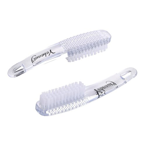 Yebeauty Nail Brush for Cleaning fingernails Clear, 2 Pack Fingernail Brush Hand Scrub Cleaning Nail Brushes with Case Plastic Hand Finger Toes Scrubbing Brush, Pedicure Nail Scrubber
