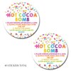 Confetti Rainbow Stars Hot Cocoa Bomb Packaging Sticker Labels, Total of 40 2" Circle Stickers by Amanda Creation