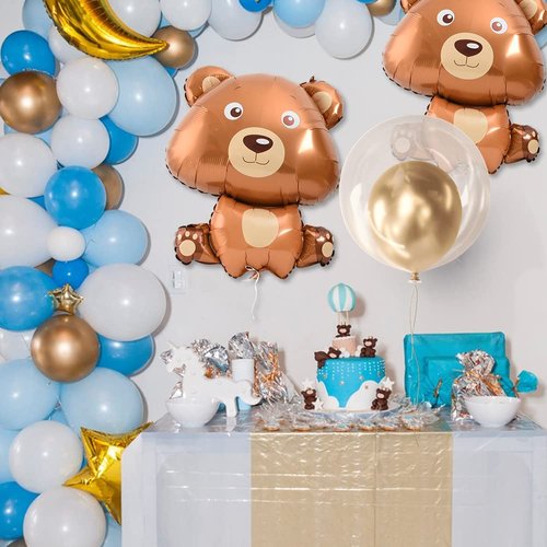 VYNYJOAN Bear Balloons Foil Animal Balloons 24x32 Inch for Birthday, Baby Shower, Theme Party Supplies, 6pcs