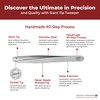 Regine Switzerland Professional Tweezers Slant Tip - Etched Tip Brow and Eyebrow Tool for Men and Women - Precision Tweezers for Fine Hair, Chin, Lash Extensions - Stainless Steel Handmade Beauty Tool