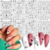 8Sheets/Set Valentine's Day Nail Stickers, 3D Shiny Love Heart Nail Decals Hearts Nail Sticker Valentines Day Nail Art Sticker Self-Adhesive Black Heart Stickers for Girl Nails DIY Nail Supplies Decor