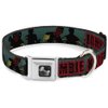 Dog Collar Seatbelt Buckle Zombie Killer Zombie March Green Red Black 9 to 15 Inches 1.0 Inch Wide