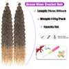 30 Inch Long Deep Wave Synthetic Crochet Hair T27 Ocean Crochet Hair Extensions 5 Packs Boho Box Braids Crochet Hair For Women Ocean Wave Hair