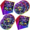 40Packs Video Game birthday Party Supplies include 20 plates, 20 napkins for the Video Game party decoration (Video Game)
