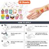 100 PCS Popcorn Corn Movie Night Themed Temporary Tattoos Birthday Party Decorations Favors Supplies Cute Circus Fake Tattoo Stickers Party Gifts for Children Girls Boys Home Activity School Rewards