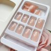 White French Tip Heart Press on Nails Medium Square Fake Nails Glossy Nude Acrylic False Nails Cute French Glue on Nails Reusable Stick on Nails for Women Valentine’s Day Nail Decorations, 24Pcs