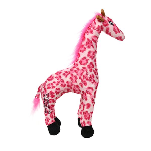 MIGHTY- Safari Pink Giraffe - Squeaker-Multiple Layers. Made Durable, Strong & Tough. Interactive Play Dog Toy (Tug, Toss & Fetch). Machine Washable & Floats