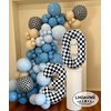 Checkered Number 8 Balloons 40 Inch Giant Race Car Checkered 8 Balloons for Racing Car Checkered Birthday Party Supplies