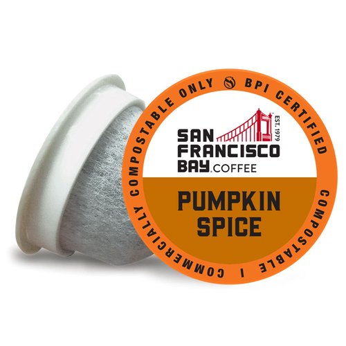 San Francisco Bay Compostable Coffee Pods - Pumpkin Spice (12 Ct) K Cup Compatible including Keurig 2.0, Flavored, Medium Roast
