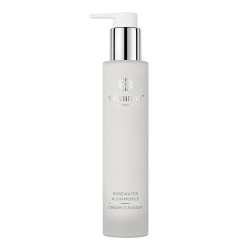 Olivanna Rosewater and Chamomile Cream Cleanser - Omega Rich Face Wash - Gentle and Hydrating without Stripping Essential Oils - 3.3 oz