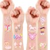 100 PCS Baby Girl Birthday Party Decorations Favors Supplies Temporary Tattoos Decor Pink Rose Gold Baby Girl Shower Floral Stickers For Boys Girls Gift School Prizes Rewards