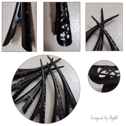 Single Spring Hollow Out Hair Clips Alligator Barrette Beak Duckbill Women, Unisex, 6 Pcs Black by Uptell