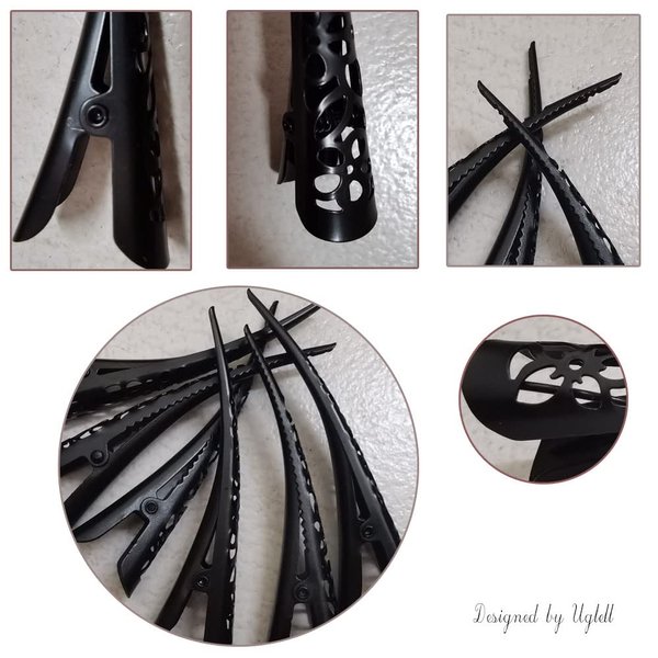Single Spring Hollow Out Hair Clips Alligator Barrette Beak Duckbill Women, Unisex, 6 Pcs Black by Uptell