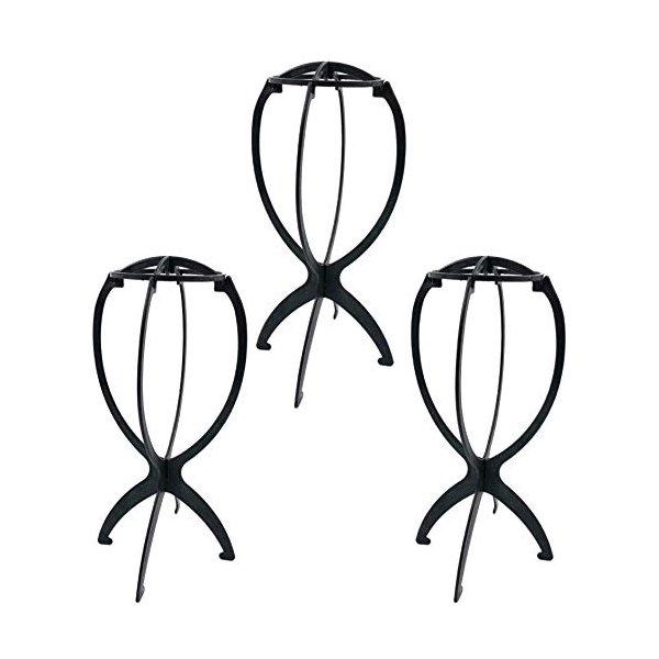 Goldenvalueable Collapsible Wig Stand, Portable Wig Stand, Wig Dryer-3 Pack