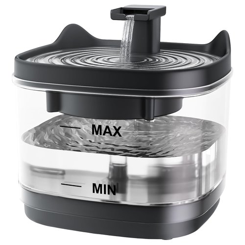 Cat Water Fountain - 54oz Cat Fountain Super Silent Pet Water Fountain, Separate Water Pump Water Fountains for Cats Indoor, Pet Water Fountain, Suitable for All Cats and Small Pets(Gray)