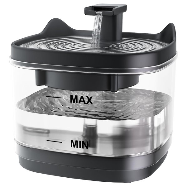 Cat Water Fountain - 54oz Cat Fountain Super Silent Pet Water Fountain, Separate Water Pump Water Fountains for Cats Indoor, Pet Water Fountain, Suitable for All Cats and Small Pets(Gray)
