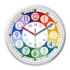 XFM Teaching Clock for Classroom - Small Colorful Clock Battery Operated 8 Inch - Plastic Silent Wall Clock Non Ticking - Analog Clock for Kids Learning