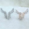Yheakne Boho Rhinestone Ear Crawler Earrings Silver Crystal Wing Ear Climber Earrings Angel Wing Crystal Dangle Earrings Cz Wing Studs Earrings Jewelry for Women and Girls (Silver)