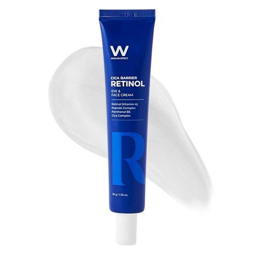 Wonjin Effect CICA BARRIER RETINOL EYE & FACE CREAM 1.76 fl Oz, Retinol Vitamin A, Peptides, Wrinkle Care, Soothing, Panthenol Vitamin B5