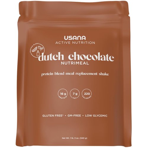 USANA Nutrimeal Meal Replacement Shake - Dutch Chocolate - Non-GMO - Gluten Free - Low Glycemic - 540 Grams - 9 Servings
