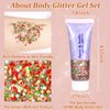 Boko 50ML Body Glitter Gel, Holographic Silver Chunky Glitter Gel for Face Hair Body Sparkle Makeup, Mermaid Face Glitter Sequins for Christmas Festival Concert Party Event Rave Accessories