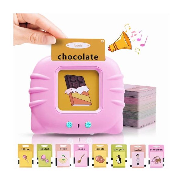 Talking Flash Cards for Toddler 1 2 3 4 Year Olds, Language Learning Toys, Autism Toys, Pocket Speech Therapy Toys, Montessori Toys with 224 Words, Children's Sensory Learning Educational Toys