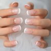120pcs Child Fake Nails Nude French Natural White Tips Short Round Press On Nails Kid Cute Christmas Party Show 5 * 24pcs