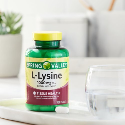 L-Lysine 1000mg Tablets – Essential Amino Acid for Immune Support, Collagen Formation, and Skin Health – High-Potency Lysine Supplement, 100 Count, Gluten-Free (Pack of 1)
