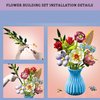 Flower Bouquet Set Compatible with Lego, Flowers Set with Vase and Rose, Peony, Magnolia for Adults, Teen Girls, 691 PCS 8 Kinds of Flowers Botanical Collection for Mother's Day, Valentine, Birthday
