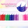 Colored Cluster Lash Extensions 120Pcs 40D 14mm 16mm Mixed Rainbow Colorful Individual Eyelash Salon Party White Purple Pink Cluster Eyelash