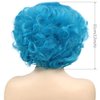 GNIMEGIL Blue Big Short Curly Wigs for Women Layered Wavy Bob Wig Cosplay Carnival Party Costume Synthetic Halloween Wigs