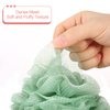Loofah Sponge Pack of 4, Deep Cleansing Body Scrubber for Shower, Exfoliating Bath Sponge with Handle for Women and Men (001, 50g)