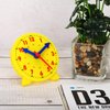 PATIKIL 4 inch Teaching Clock, Learn Clock Learning Tell Time Analog Clock Demonstration Clock 24 Hour 3 Pointers Geared Movement for Classroom Teacher, Yellow