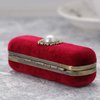 Cabilock Fashion Retro Velvet Lipstick Box Lip Balm Organizer Bag Durable Soft Cosmetic Storage Case with Mirror (Red)