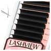 LASHVIEW Classic Lash Extensions 0.03-0.20 J/B/L/C/CC/D Curl 8-16mm Mixed & Single Length Tray, Soft Matte Dark Professional Eyelashes Extension(0.15 D 8-16mm)