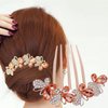 Hair Side Comb Crytal Hair Pins for Bridal, Butterfly Rhinestone Hair Clips Wedding Flower Hair Decorations Hair Tools for Brides Bridesmaids Women Ladies (4 Pack)