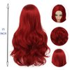 Dai Cloud Red Wigs for Women Long Wavy Heat Resistant Side Part Natural Looking Cosplay Wigs Halloween Party (Bright Red)