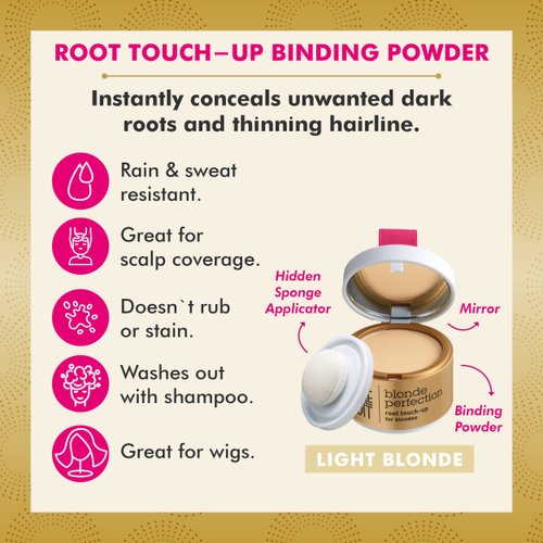 Root Touch Up Powder for Light Blonde Hair by Style Edit | Temporary Hair Color for Dark Roots and Highlights | Root Concealer for Grays, Thinning Hair and Hairline | Mineral Infused Powder | 0.13 oz.
