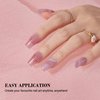 MelodySusie Semi Cured Gel Nail Strips -20 PCS Summer Gel Nail Stickers, Gel Nail Wraps - UV Light Required, Durable & Salon Quality (Nude Pink Marble)