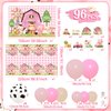 Farm Animal Themed Party Decoration for Girl,Farm Barn Animals Backdrop Banner Farmhouse Animals Decor Party Tablecloth Balloon Arch Garland Kit for Birthday Photography Baby Shower Party Supplies