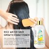 Rice Water Hair Growth Conditioner with Biotin 10 Fl Oz, Rice Water Hair Conditioner for Hair Growth, Improve Strength, Volume, and Shine, Softens & Moisturizes Dry, Frizzy, Damaged Hair.