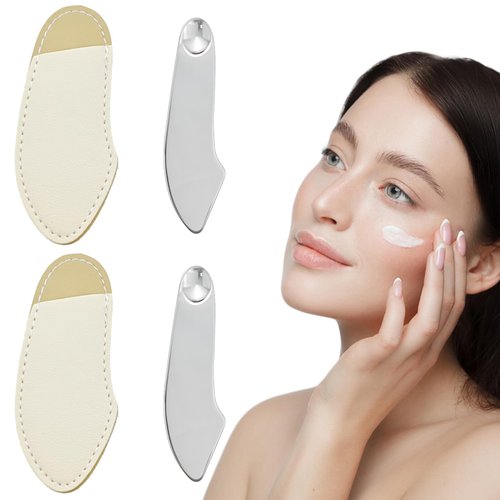 2 PACK Makeup Spatula, Stainless Steel Foundation Spatula, Foundation Shovel Toning Stick, Facial Cosmetic Makeup Tool, Handheld Foundation Shovel Set