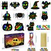 OHOME Halloween Party Favors - 48 PCS Halloween Magic Rainbow Scratch Paper Cards Set,Halloween Games for Kids - Kids Halloween Treats Toys Gifts Party Supplies | Halloween Crafts for Kids