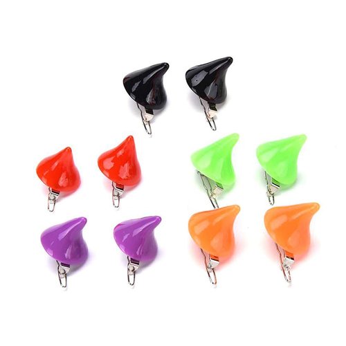 10Pcs (5 Pair) Devil Horn Hair Clips Barrette, Horror Gothic Halloween Cosplay Costume Party Accessories, Small Demon OX Horn Halloween Hairpins (5 colors)