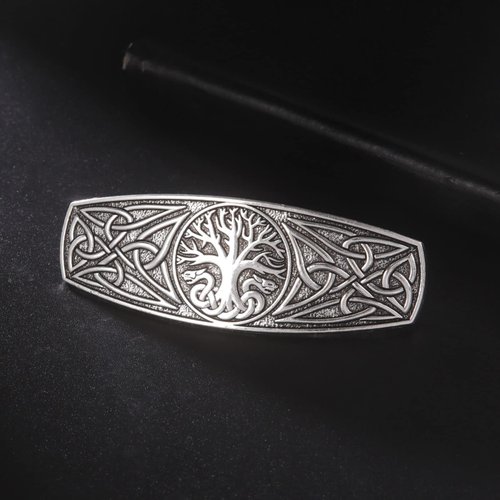 KKJOY Metal Celtic Knot Barrettes Vintage Two-Headed Dragon with Tree of Life Hair Clips Hand Crafted Spring Clip Hair Pin Headpieces Wedding Bridal Hair Accessories for Women Girls