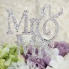 Mr & Mrs Monogram Cake Toppers Crystal Wedding Cake Topper Bling (Silver Silhouette)
