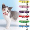Weewooday 6 Pieces Leather Cat Collar with Bell Leather Kitten Collar Cat Collar for Boy Cats, Girl Cats with Safety Elastic Strap Cute Pet Collars for Small Cat Kitten Puppy