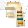 Wooden Platform Ladder Stand Swing Climbing Biting Toy for Mouse Chinchilla Rat Gerbil and Dwarf Hamster Climbing Toy (M)